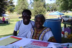 Gwen Marshall and student 